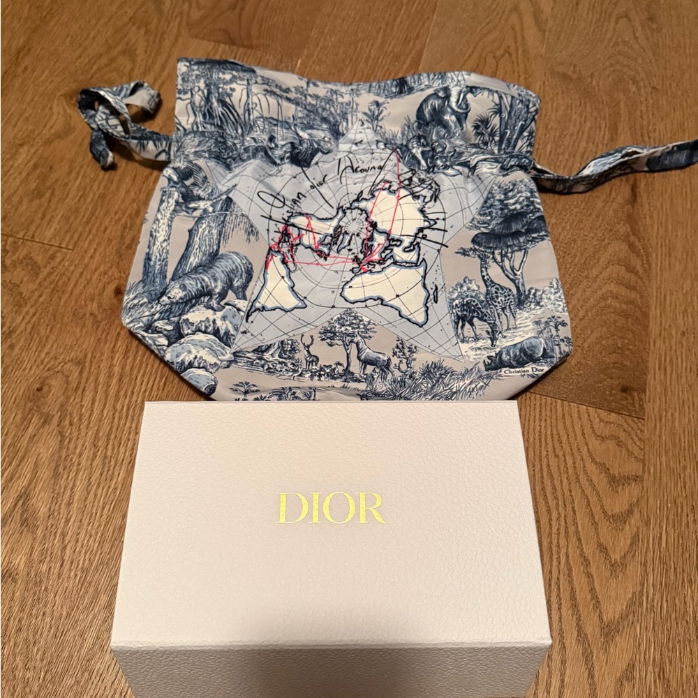 Dior Blue and Cream Toile de Jouy Pouch